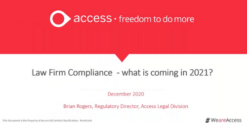 Law Firm Compliance - what is coming in 2021?